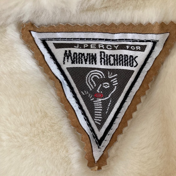 J Percy for Marvin Richards Vintage SUEDE FAUX FUR Jacket SZ L - Picture 9 of 12